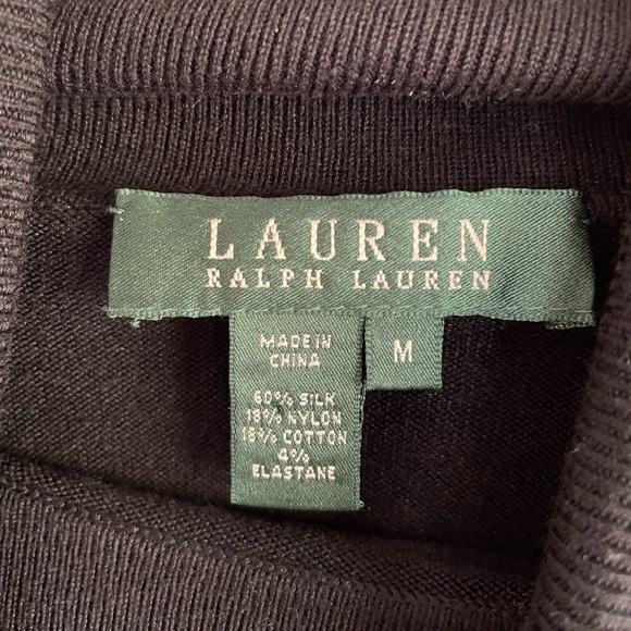 Ralph Lauren Black Silk Blend Turtleneck Sweater Size M - Picture 5 of 5